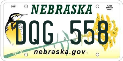 NE license plate DQG558