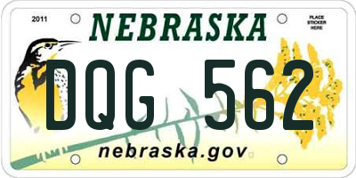 NE license plate DQG562
