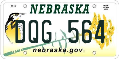 NE license plate DQG564