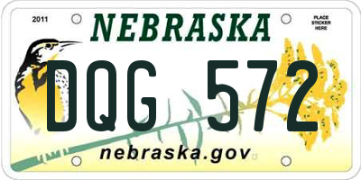 NE license plate DQG572