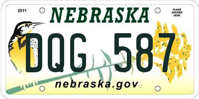 NE license plate DQG587