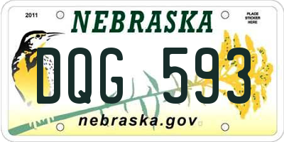 NE license plate DQG593