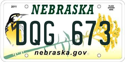 NE license plate DQG673