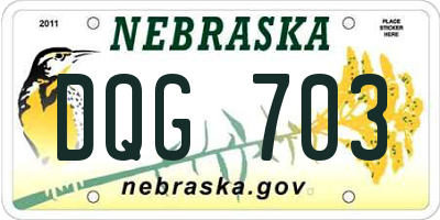 NE license plate DQG703