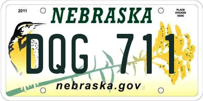 NE license plate DQG711