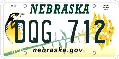 NE license plate DQG712