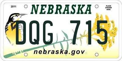 NE license plate DQG715