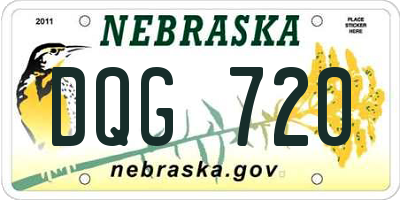 NE license plate DQG720