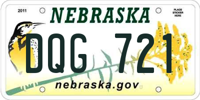 NE license plate DQG721