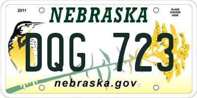 NE license plate DQG723