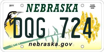 NE license plate DQG724