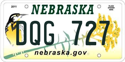 NE license plate DQG727