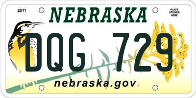 NE license plate DQG729