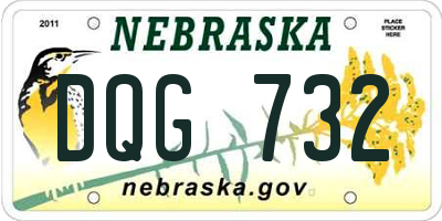 NE license plate DQG732