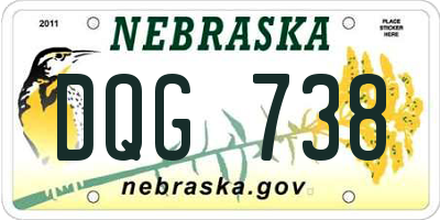 NE license plate DQG738