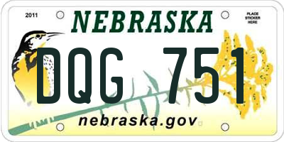 NE license plate DQG751