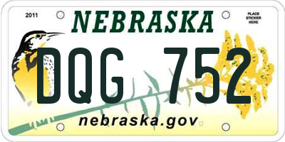 NE license plate DQG752
