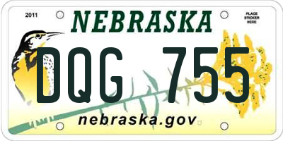 NE license plate DQG755