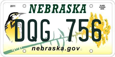 NE license plate DQG756