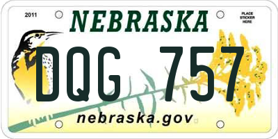 NE license plate DQG757