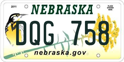 NE license plate DQG758