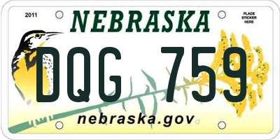 NE license plate DQG759