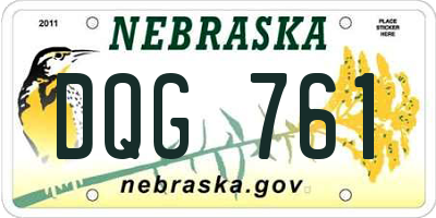 NE license plate DQG761