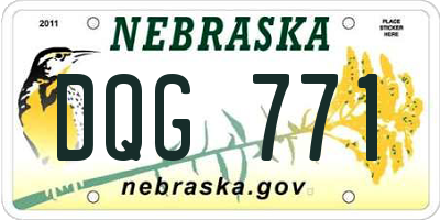 NE license plate DQG771
