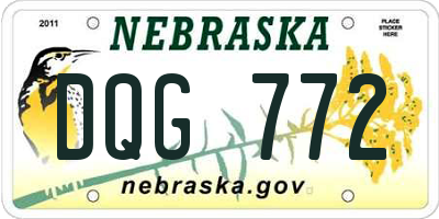 NE license plate DQG772
