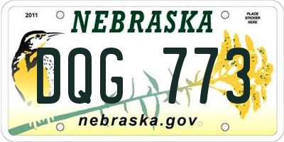 NE license plate DQG773