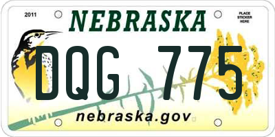 NE license plate DQG775
