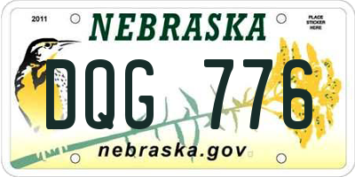 NE license plate DQG776