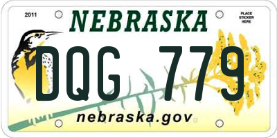 NE license plate DQG779