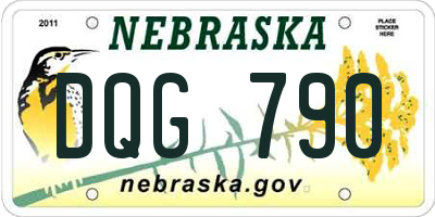 NE license plate DQG790