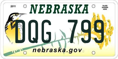 NE license plate DQG799