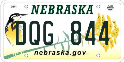 NE license plate DQG844