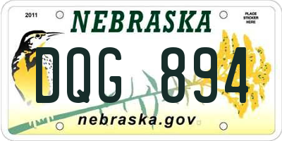 NE license plate DQG894