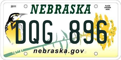 NE license plate DQG896