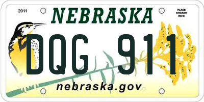 NE license plate DQG911