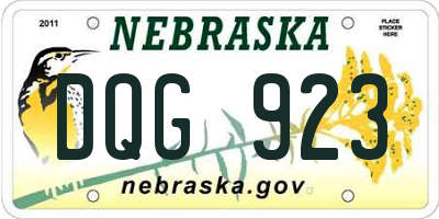 NE license plate DQG923