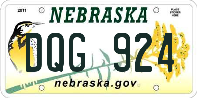 NE license plate DQG924