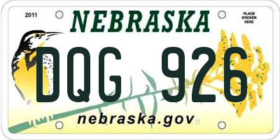 NE license plate DQG926