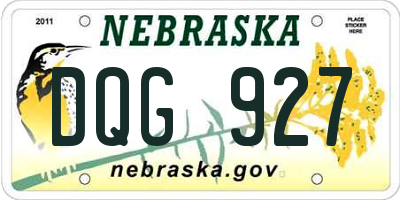 NE license plate DQG927
