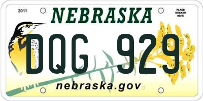NE license plate DQG929