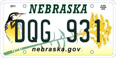 NE license plate DQG931