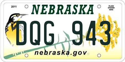 NE license plate DQG943