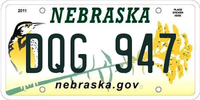 NE license plate DQG947