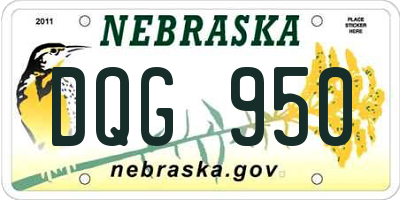 NE license plate DQG950