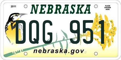 NE license plate DQG951