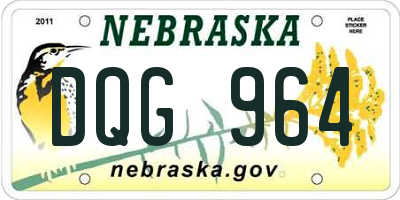 NE license plate DQG964